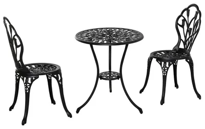 Produktbild von Sitzgruppe für 2 Personen, Essgruppe mit Tisch & 2 Stühlen, Aluminium
