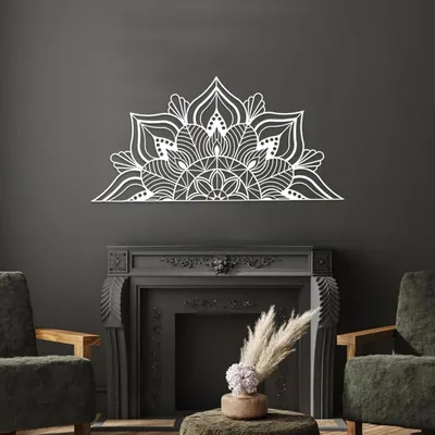 Produktbild von ESTART Große Metall-Mandala-Wanddekoration Lotusblumen-Wandkunst