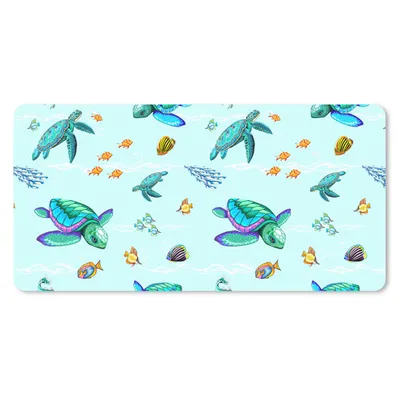 Produktbild von MuchoWow® Schreibtischunterlage Regenbogen - Schildkröte - Fisch - Wasser - Muster 80x40 cm - XXL Mauspad - Gaming Mauspad