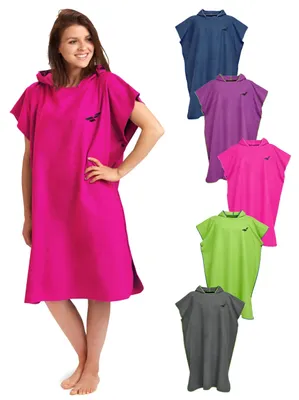 Produktbild von Solidchoice – Strandponcho für Erwachsene mit Kapuze, aus schnelltrocknender Mikrofaser