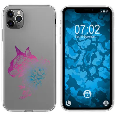 Produktbild von PhoneNatic Case kompatibel mit Apple iPhone 11 Pro Silikon-Hülle Floral Katze M2-6
