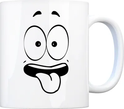 Produktbild von Tassengesichter Kaffeebecher mit freches Gesicht Motiv Tasse Kaffeebecher