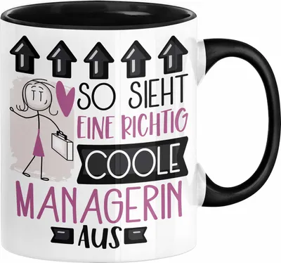 Produktbild von Managerin Geschenk Tasse Lustig Geschenkidee für Managerin Geburtstag So Sieht Eine Richtig Coole Managerin Aus Frauen Spruch (Schwarz)