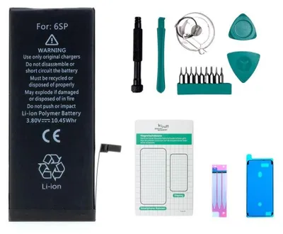 Produktbild von Ersatzakku Set für iPhone 6s Plus 2750 mAh mit komplettem Werkzeugset und Klebestreifen