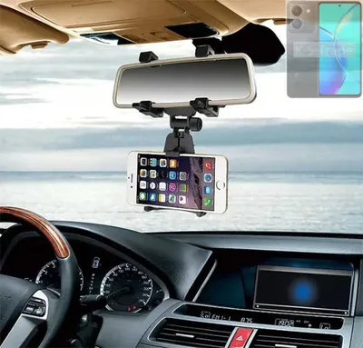 Produktbild von K-S-Trade Smartphone Halterung kompatibel mit Vivo Y36t Rückspiegel Halterung schwarz Auto Halterung KFZ Halter