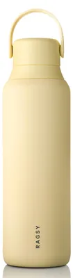 Zdjęcie produktu dla Butelka termiczna Ragsy MOSHI 600 ml – termos stalowy z ceramicznym wnętrzem, butelka na wodę i kawę 14/28h, szczelna, BPA FREE – Butter Yellow