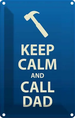 Image de vianmo Plaque en tôle 18x12 cm Keep calm and call Dad Geschenk