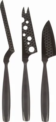 Obrázok produktu pre Sada nožov na syr Boska Monaco+ / tri nože na syr / štýlový dizajn / nerezová oceľ / čierna / 280 x 250 x 10 mm