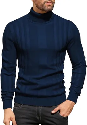 Herren Turtleneck Pullover mit langen aus 100% Baumwolle, Hauptbild