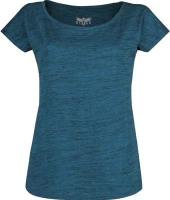 Produktbild von Black Premium by EMP Damen blaues T-Shirt in Melange-Optik L