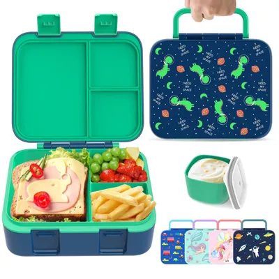 Zdjęcie produktu dla Pudełko na lunch dla dzieci – pojemnik lunchowy z przegródkami, idealny do szkoły i pracy