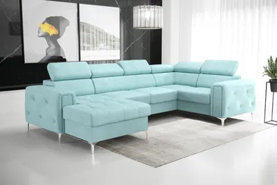 Produktbild von Wohnlandschaft Design Ecksofa Textil Couchen Sofas U Form Sofa Couch Polster Neu