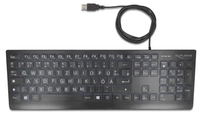 Imagen del producto de Delock 12170 DELOCK USB Tastatur kabelgebunden 1,5 m schwarz mit XXL Bstb