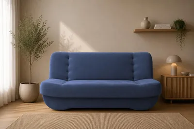 Produktbild von MOEBLO Schlafsofa PAFOS – Sofa Kippsofa Klappsofa Click-Clack Couch mit Bettkasten und Schlaffunktion (BxHxT): 192x90x87 cm (SORO 76 - Dunkelblau)
