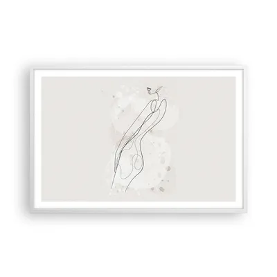 Produktbild von Gerahmtes Poster - Weißer Rahmen - Minimalismus Körper Frauen - 91,5x61 cm - Wand Bild - Wanddeko - Wandbilder - Kunstposter - Wandposter - Bilderrahmen - Bilder - Kunstdruck - P2WAA91x61-4831