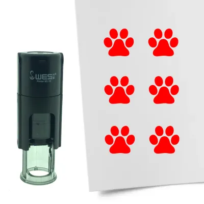 Produktbild von CombiCraft Selbstfärbender Stempel 'Pfote' in der Farbe Rot, Ø10mm