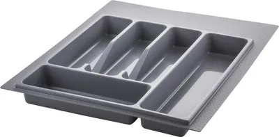Produktbild von Economy Besteckeinsatz S72 490x390x45mm Besteckkasten Kunststoff silbergrau