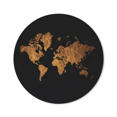 Produktbild von MuchoWow® Mauspad Mousepad Weltkarte - Gold - Braun 40x40 cm - Mousepads - Maus Mat - Pad - Mausunterlage - Schreibtisch Accessoires