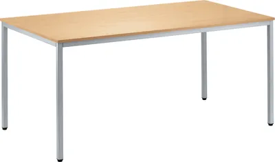 Produktbild von Konferenztisch 2.000x800mm Gestell alusilber Platte buche