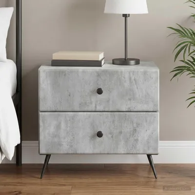 Produktbild von vidaXL Nachttisch Betongrau 62 x 34,5 x 47,5 cm Holzwerkstoff