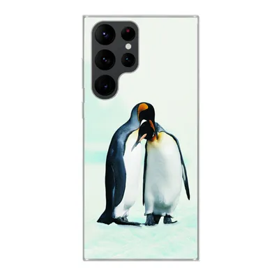 Produktbild von MuchoWow® Handyhülle Schutzhülle Hülle für Samsung Galaxy S22 Ultra Pinguine - Schnee - Familie Silikon Softcase Handy Hülle - Abbildung