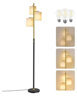 Produktbild von Stehleuchte gold-schwarz - dimmbar - modern - 29 x 29 x 173 cm