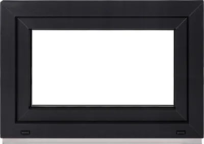 A product image of a black window frame with a white interior.