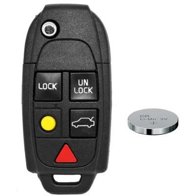 Produktbild von Auto Schlüssel Funk Fernbedienung 1x Gehäuse 5 Tasten + 1x Rohling NE66 + 1x CR2032 Batterie kompatibel mit Volvo