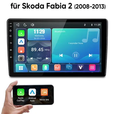 Immagine prodotto di Autoradio Linux da 10 pollici Junsun con CarPlay wireless e Android Auto, Bluetooth, FM, USB, compatibile con Skoda Fabia 2 (2008-2013)