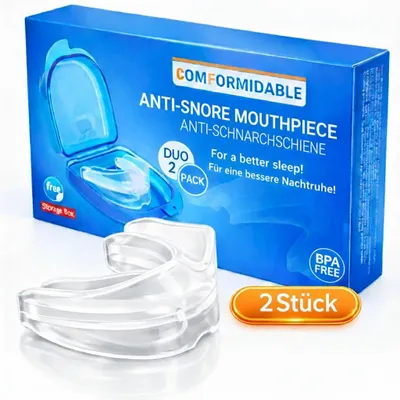 Produktbild von Comformidable Schnarch Mundstück - Anti-Schnarchschiene – Schnarchen - Verstellbares Schnarchstopp-Knirschbitje - 2 Stücke - Nightguard