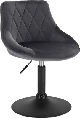 Image de Tabouret de bar Deluxe - Style industriel - Gris foncé - Lot de 1 tabouret de bar - Tabouret de bar avec dossier - Tabouret de cuisine - Réglable en hauteur - Velours