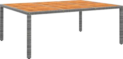 Obrázok produktu pre Záhradný stôl 200x150x75 cm akáciové drevo a polyratan sivý