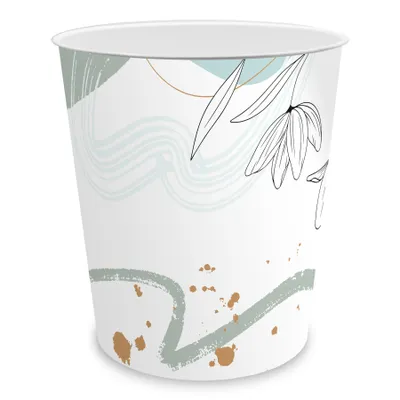 Produktbild von itenga Papierkorb für Kinder und Erwachsene - Motiv Blumenmuster - ca. 11 Liter