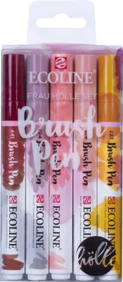 Produktbild von ROYAL TALENS Ecoline Pinselstift Brush Pen Set "Frau Hölle" 5 Stück