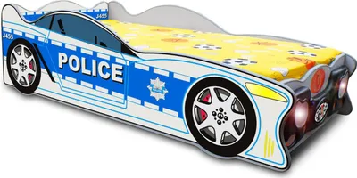 Obrázek produktu pro Policejní auto Postele Dětská postel Mládežnická postel Policejní auto a matrace Dítě