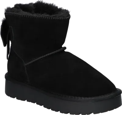 Produktbild von AMERICAN CLUB Cy185 Kinder Winterboots Echtleder gefüttert, warme Schneestiefel mit Fell, Kinder Winterschuhe, Winterstiefel, Schwarz 34