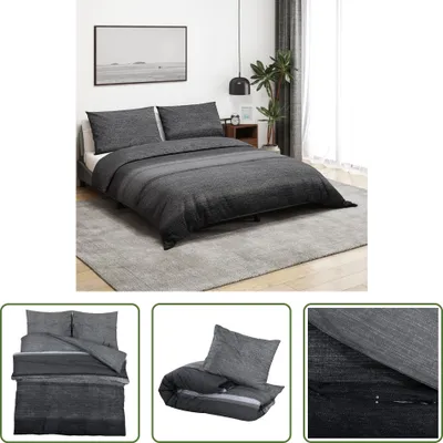 Zdjęcie produktu dla The Living Store Komplet pościeli ciemnoszary 200x200 cm bawełna
