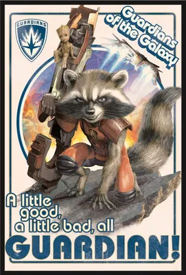 Produktbild von Guardians of the Galaxy - Rocket & Baby Groot - Space Film Poster - 61x91,5 cm Kunststoff-Rahmen schwarz