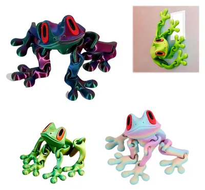 Produktbild von 3 Stück 3D-gedruckte Froschmagnete für den Kühlschrank