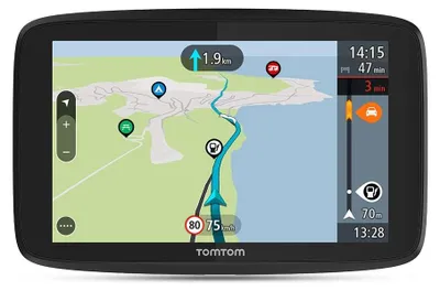 Productafbeelding van TomTom GO Camper Tour-navigatiesysteem voor campers en caravans, met 6-inch scherm, camper- en caravan-POI's, updates via Wi-Fi, TomTom Traffic, waarschuwingen voor flitsers en kaarten van Europa