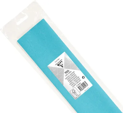 Produktbild von Clairefontaine 10x Krepppapier 1 Blatt 2,50x0,50m Türkisblau 95125C