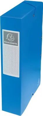 Produktbild von Exacompta Abheftbox 50602E, Gummibänder, Glanzkarton 600g/m², 25 x 33 cm, blau