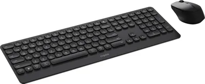 Produktbild von Rapoo 9390M, Volle Größe (100%), Kabellos, Bluetooth, QWERTY, Dunkles Grau, Maus enthalten