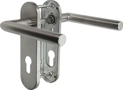 Produktbild von Edelstahl Feuerschutz Türbeschlag FS-1353 KS PZ 72 mm Dr/Dr L Form Türklinke