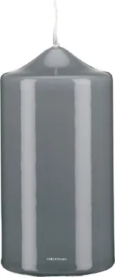 Produktbild von Stumpenkerzen Klarlack - hochglänzend silbergrau 150 x 80 mm, 4 Stück, gelackte Kerzen, exclusive besondere Kerzen
