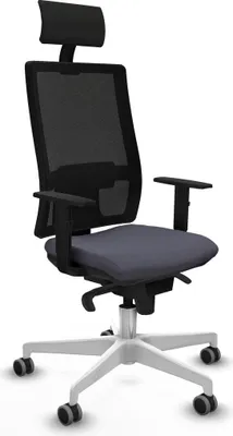 Produktbild von Bürostuhl mit Kopfstütze Piqueras y Crespo 1D026G1 Dunkelgrau
