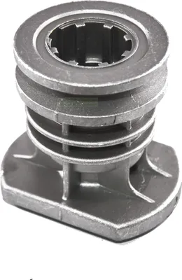 A close-up studio shot of a metal part on a white background.