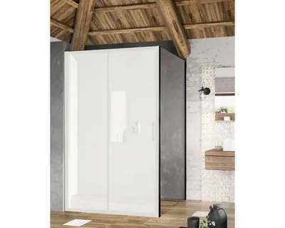 Obrázok produktu pre Sprchová zástena pre sprchové dvere RAVAK BLSPS - 90 Blix Slim 90 cm farba rámu čierna dekor skla číre sklo X9BM70300Z1