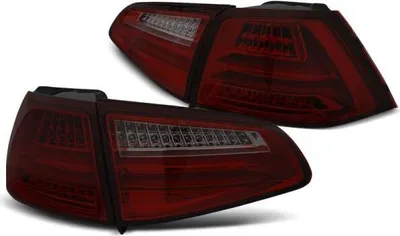 Image de Feux arrière à LED intégrés dans une barre lumineuse, adaptés à la VW Golf 7 (VII) berline, année de construction 2012-2017, rouge/fumé