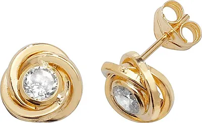 Produktbild von 9 Karat (375) Gold Damen - Ohrstecker mit Zirkonia - 8mm*8mm; TRS14319